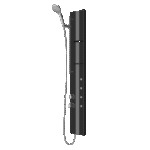 ALVA AQARSPDP4S ALVA Spa Duschpaneel 19 x 140cm Thermostat, Schwarz Matt  Verpackungseinheit:1ST