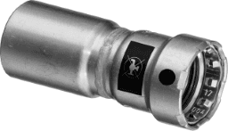 VIEGA 695 392 Viega Megapress-Reduzierstück mit SC-Contur Stahl unlegiert, Zink-Nickel-Beschichtung, Modell 4215.1 DN1: 20 D1: ¾ DN2: 15 D2: ½ 4215,1 Verpackungseinheit:1ST