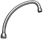 ALVA AQARVAJA130 ALVA Varia J-Auslauf komplett mit Strahlregler verchromt 3/4" 130mm  Verpackungseinheit:1ST