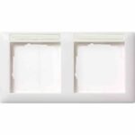 GIRA 109203 Abdeckrahmen 2-fach beschriftbar waagerecht, Standard 55 reinweiß