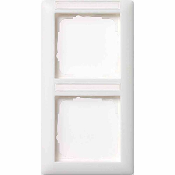 GIRA 110203 Abdeckrahmen 2-fach beschriftbar senkrecht, Standard 55 reinweiß