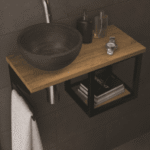 ALVA AQBMORGB3S ALVA Ora Gästebad mit AB Blaustein Stahlrahmen Schwarz M., Sherwood  Verpackungseinheit:1ST