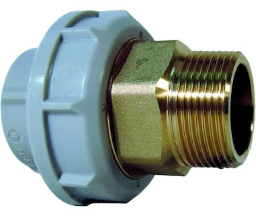 6a964eb6-7025-4bca-a861-a5366d393b0e FISCHER GEORG 727550908 GF Übergangsverschraubung PP-H/Ms d 32x1" AG Dichtung EPDM Verpackungseinheit:1ST – Bild 1