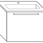 ALVA AQBMPRWTUS1EU ALVA Prima Unterschrank inkl. Keramik-WT,1 Ausz.,63x50,2x41cm,Eiche U.  Verpackungseinheit:1ST