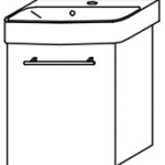 ALVA AQUSJ1VE ALVA Una Unterschrank für HWB AQKEJUHWB45,1 Tür, 39x46x32cm,Veruna E.  Verpackungseinheit:1ST