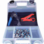 TRIAX 350267 Werkzeugkoffer mit Kompressionszange VT 150, Abisolierer KABI, 50 x F-56 CX3 Uni F-56 UNIVERSAL Verpackungseinheit:1ST