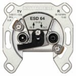 KATHREIN 274198 ESD 64 Durchschleifdose 2fach, 4-68/118-862 und 87-108 MHz, Anschlussdämpfung: FM 10 dB, VHF/UHF 8 dB