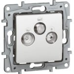 LEGRAND 664763 NILOE Stichdose, Sat / BK, 3f, 1,5dB / 860, 2dB / 2150, Fernspeisetauglich, Mit Abdeckung, 4-2400MHz