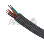 PIPELIFE 1210025264 Biegsames Panzerrohr mittel grau vorverdrahtet mit Adernleitung PX20+YE7X1,5 G/G, BL, 2BR, SW, 2VI Verpackungseinheit:100M