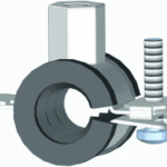 ALVA ERSCE4-60 Cliprohrschelle Wst.1.4401+EPDM-Einlage M8/M10, 5x25 FL=20x1mm Spannb.57-60mm  Verpackungseinheit:1ST