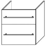 ALVA AQUS3W ALVA Una Unterschrank für WT1 2 Auszüge, 59x60x45,2cm, Weiß  Verpackungseinheit:1ST