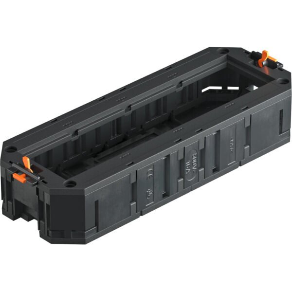 OBO BETTERMANN 7408727 Gerätebecher, 4f, Becherform, Polyamid(PA), 208x76x40mm, 2Zugentl, 4Einf