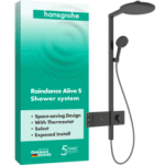 HANSGROHE 24595340 hansgrohe Raindance Alive S Showerpipe 300 2jet mit ShowerSelect Comfort, Brushed Black Chrome 24595XXX Verpackungseinheit:1ST