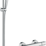 HANSGROHE 27082400 hansgrohe Croma Select E Brausesystem Aufputz Vario mit Ecostat Comfort Thermostat und Brausestange 90 cm, Weiß/Chrom 27082XXX Verpackungseinheit:1ST