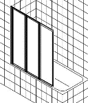 ALVA AQWW1K ALVA Una Wannenfaltwand 140x120cm, Silber, Kunststoffglas  Verpackungseinheit:1ST