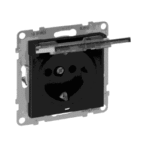 LEGRAND 765323 SEANO Schuko-Steckdose, SL, erhöhter Ber ührungsschutz, Klappdeckel IP21, SW  Verpackungseinheit:1ST