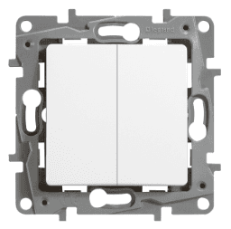 829c37f3-8972-4975-9806-ee35cc5e83f4 LEGRAND 664502 Serien-/Doppelwechselschalter mit Spreiz kralle (SL), 10 AX - 250 V~, Ultraweiß NILOE 664502 Verpackungseinheit:1ST – Bild 1