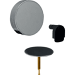 GEBERIT 150.481.14.1 GE Fertigbauset Badewannenablauf, Split d52mm, mit Drehbet. u. Zulauf, sw matt 150481141 Verpackungseinheit:1ST