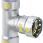 VIEGA 739 621 Viega Megapress G-T-Stück mit SC-Contur Stahl unlegiert, Zink-Nickel-Beschichtung, Modell 4618 DN: 20 D1: ¾ D2: ¾ D3: ¾ 4618 Verpackungseinheit:1ST