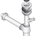 ALVA AQARVAWTSWM ALVA Varia WT-Sifon 5/4" m. Ventil u.WM-Anschluss,Wandr.32x250mm,MS verchr.  Verpackungseinheit:1ST