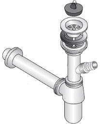 8901187c-cb79-4b41-9dee-23a269f50bcc ALVA AQARVAWTSWM ALVA Varia WT-Sifon 5/4" m. Ventil u.WM-Anschluss,Wandr.32x250mm,MS verchr. Verpackungseinheit:1ST – Bild 1