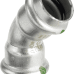 VIEGA 435 783 Viega Sanpress Inox-Bogen 45° mit SC-Contur Stahl nichtrostend, Modell 2326 d: 18 2326 Verpackungseinheit:1ST