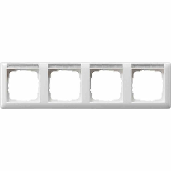 GIRA 109403 Abdeckrahmen 4-fach beschriftbar waagerecht, Standard 55 reinweiß