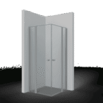 PALME TOED290/H1/20 TOP DRIVE R Eckhälfte 2-teilig mit Pendeltür 885x2000 ESG transparent Alusilber  Verpackungseinheit:1ST