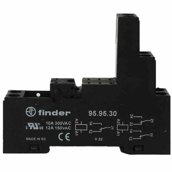 FINDER 959530 Fassung mit Schraubanschlüssen, schwarz , für Relais 40.52, 40.61, 44.52 oder 44.62