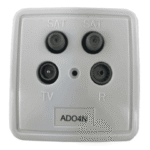 TELEVES 516110 4-fach TWIN Einzel-/Stichleitungsdose SAT/BK, 5-2400 MHz, TV+RF+2xSAT ADO4N Verpackungseinheit:1ST