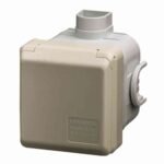 MENNEKES 4972 CEPEX CEE-Steckdose IP44, 2p, SCHUKO, 230V (50+60Hz) blau, Unterputzsteckdose inkl. UP-Dose, Oberteil geschlossen, weiß, RAL1013, blau