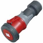 MENNEKES 14212P PowerTOPXtra CEE-Kupplung, 5p, 63A, IP67, 400V (50+60Hz) rot, 6h, Schraubklemme, gerade, Kunststoff, Verschraubung