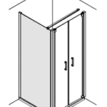 ALVA AQDUORSWPT90 ALVA Ora Seitenwand für Pendeltür 2-tlg. 87,5-92/200cm, Chrom gl., ESG  Verpackungseinheit:1ST