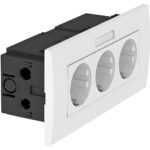 OBO BETTERMANN 6119433 Steckdose, 3f, weiß, matt, Geräteeinbaukanal, horizontal/vertikal, IP20, Textfeld/Beschriftungsfläche, Vollplatte