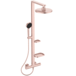 ALVA AQARSPDST9RO Duschsystem mit Brausethermostat 2 Ablagen, 2 Funktions-Handbrause und 2 Funktions-Kopfbrause Rose  Verpackungseinheit:1ST