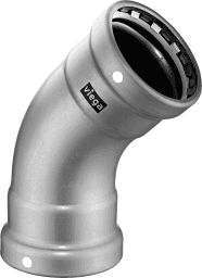97c63d41-6895-4dfd-9a0e-3a4259038d11 VIEGA 751 647 Viega Megapress S XL-Bogen 45° mit SC-Contur Stahl unlegiert, Zink-Nickel-Beschichtung, Modell 4226XL VdS-Zulassung DN: 65 D: 2½ 4226XL Verpackungseinheit:1ST – Bild 1