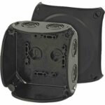 HENSEL 4012591121749 KF 0400 B Abzweigkasten, IP66, 104x104x70mm, schwarz, ohne Bestückung, Kunststoff, Wand-/Deckenmontage, Halogenfrei