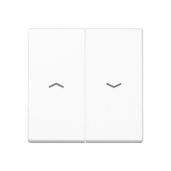 JUNG A595BFPWW A500 BRUCHSICHER Wippe zweiteilig, Jalousie, alpinweiß, glänzend, Symbol Pfeile, geeignet für Bussystem-Tasterankopplung