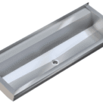 KWC AUSTRIA 2030043786 KP Waschrinne, PLANOX, Edelstahl, Wandmontage, 1200x210x442 mm, abgesenkte Armaturenbank 80 mm, ohne Armaturenbohrung, Seitenpaneele mit integrierten Wandkonsolen, Ablauf mittig, Siebventil G 1 1/2 B PL12T Verpackungseinheit:1ST