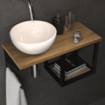 ALVA AQBMORGB1S ALVA Ora Gästebad mit AB Weiß gl. Stahlrahmen Schwarz M., Sherwood  Verpackungseinheit:1ST