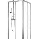 PALME DXE2B10A/H1/20 PA DRIVE 1.0 Eckeinstiegshälfte 2-teilig barrierefrei 985x2000 ESG transparent Alusilber links  Verpackungseinheit:1ST