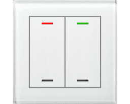 9df909ea-0059-4973-a428-9798db8ddd6a MDT BE-GTL20W.01 KNX Glastaster II Light 2fach RGBW, Glas weiß, Neutral Verpackungseinheit:1ST – Bild 1