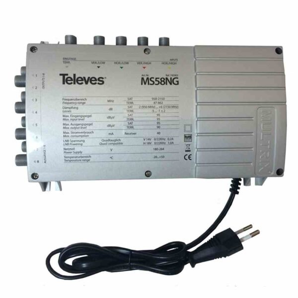 TELEVES MS58NG 5 in 8 Guss-Multischalter MULTRIX mit Schaltnetzteil