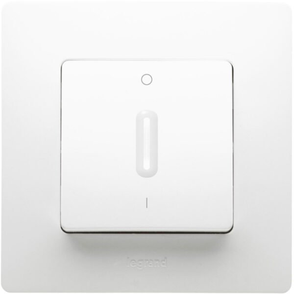 LEGRAND 664518 Niloe Wippschalter, Beleuchtung mit LED, ultraweiß, glänzend, Unterputz, IP31, 2p, 1f