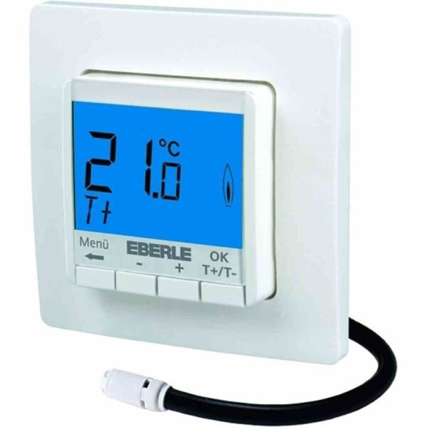 EBERLE 527816355100 UP-Thermostat als Fußbodenregler, AC 230V, 1S 16 A, Hinterleuchtung blau