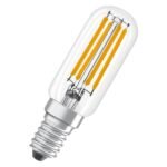 OSRAM 4058075616790 LED-Röhrenlampe, Filamentlampe, E14, 4W, 2700K, extrawarmweiß, 470lm, klar, 300°, AC, Ø25mm, 220-240V