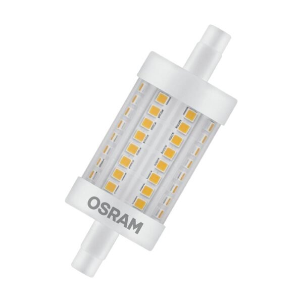 OSRAM 4058075653221 LED-Röhrenlampe, R7s, 8,2W, 2700K, extrawarmweiß, 1055lm, klar, 330°, AC, Ø29mm, 220-240V