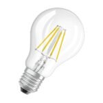 OSRAM 4058075592131 LED-Lampe, Filamentlampe, E27, A40, 4W, 2700K, extrawarmweiß, 470lm, klar, 330°, AC, Ø60x105mm, 220-240V