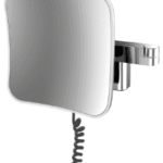 ALVA AQBMVAKSPB6 ALVA Varia Kosmetikspiegel 5-fach LED-Be.,eckig 20,9cm,Gelenk.,Kabel,Chrom  Verpackungseinheit:1ST