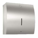 KWC AUSTRIA 3600008935 KP Papierhandtuchspender, STRATOS, Edelstahl, Aufputzmontage, 300x305x134 mm, gebogene Front, Zylinderschloss, Fassungsvermögen 300-400 Stück Papier mit Z-Faltung STR600 Verpackungseinheit:1ST